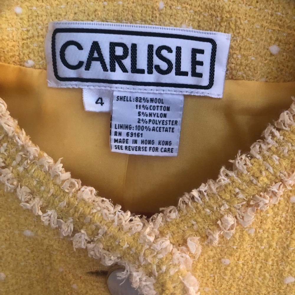 Carlisle Yellow Tweed Cropped Blazer size 4 - Picture 4 of 7